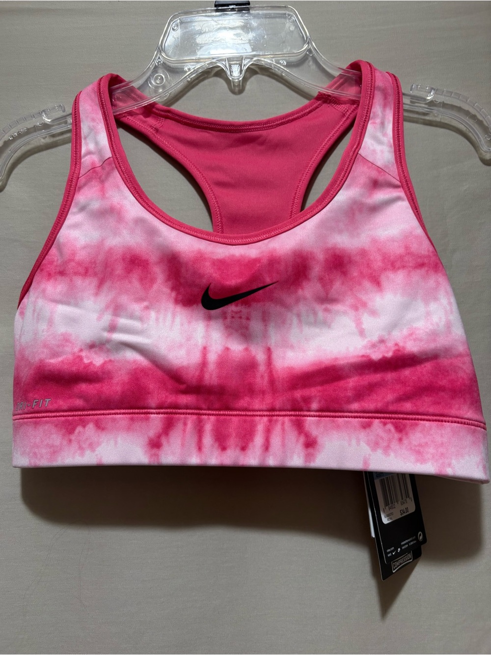 Nike NWT Reversible Pink Tie-Dye Racerback Sports Bra Size M